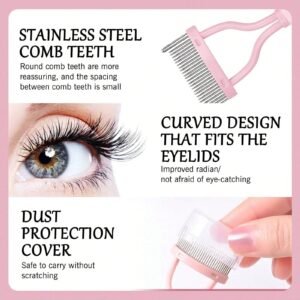 1 pc peigne acier cils rose