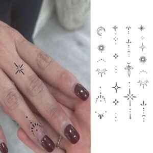 1 pc tatouage doigts bleus