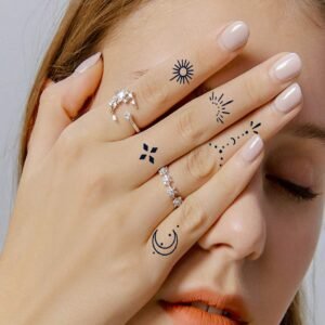 1 pc tatouage doigts bleus