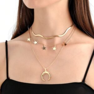 Collier 3 couches Étoile-Lune