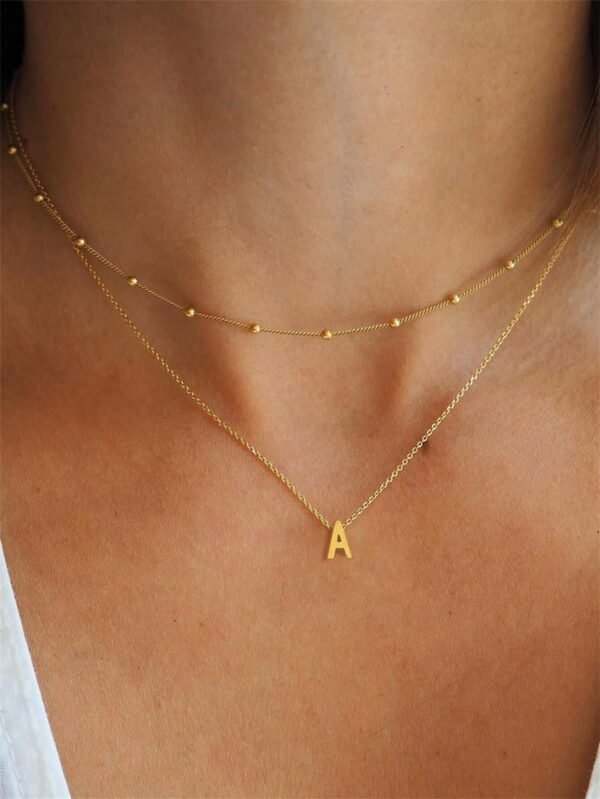2 Colliers Lettre Minimaliste