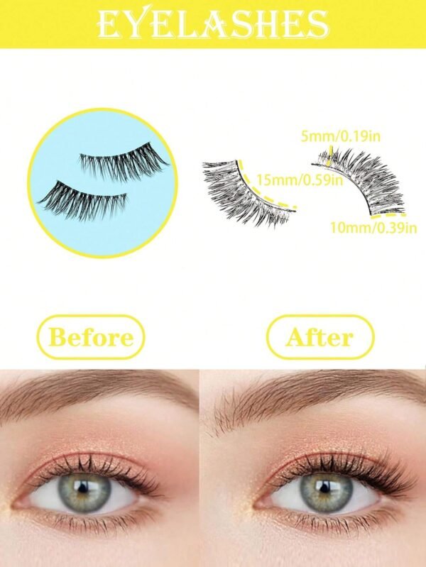 5 paires demi-cils œil chat 3D – Image 6