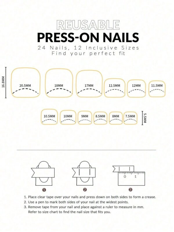24 pcs stickers ongles French rose – Image 6