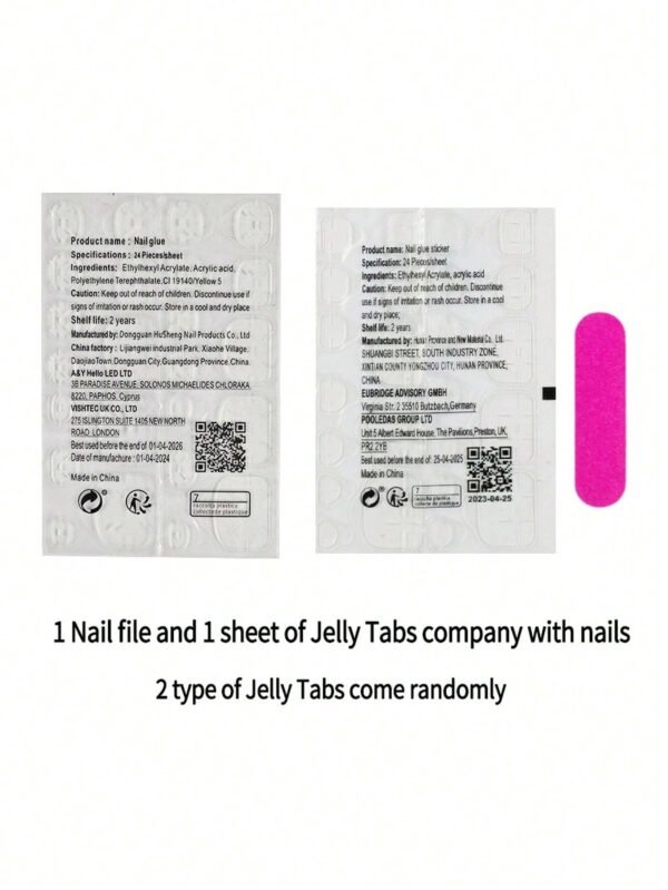 24 pcs stickers ongles French rose – Image 4