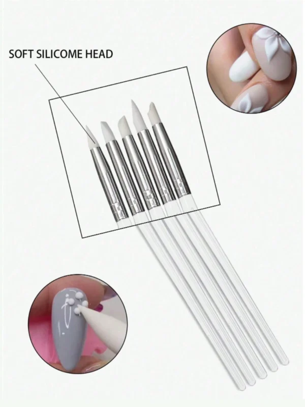 5 pcs brosses silicone ongles – Image 4