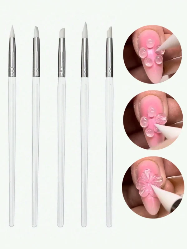 5 pcs brosses silicone ongles