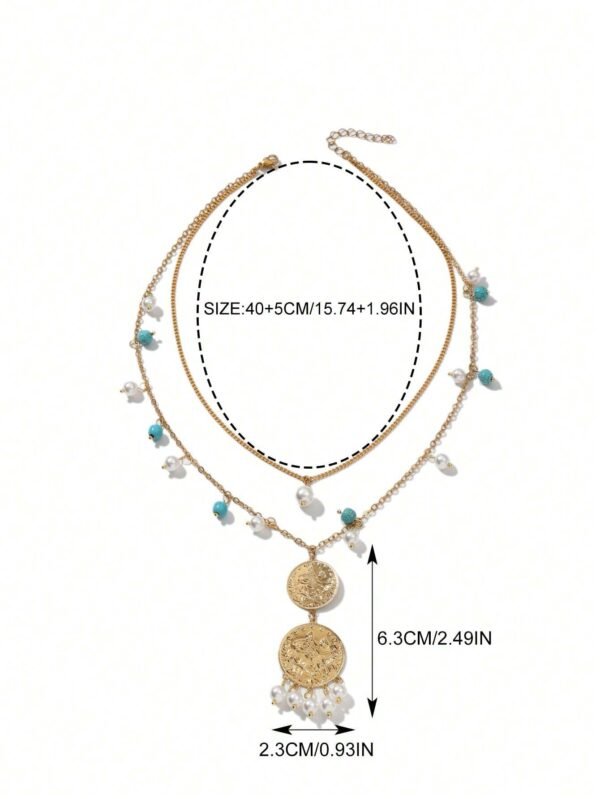 Collier rétro fausse perle – Image 3