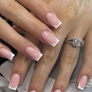 24 pcs ongles carrés français