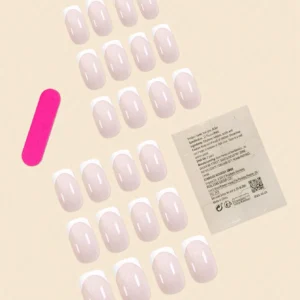 24 pcs ongles carrés français