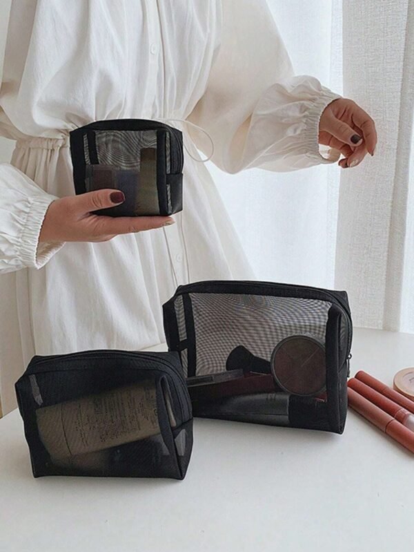 1/3 pcs sac cosmétique maille – Image 2