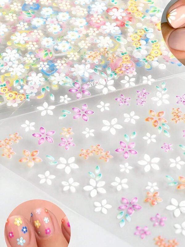 10 pcs autocollants fleurs 3D – Image 3