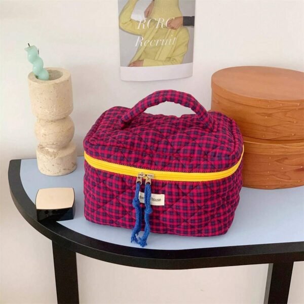 1 pcs sac maquillage carreaux – Image 7