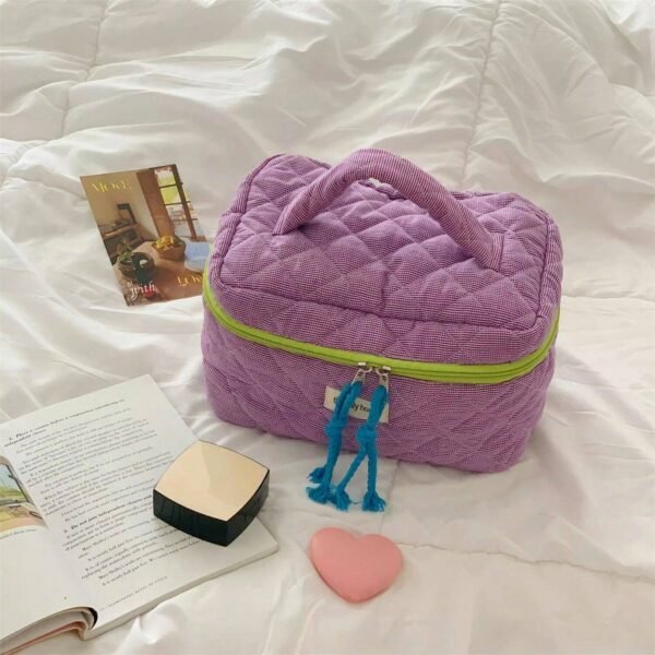 1 pcs sac maquillage carreaux – Image 8