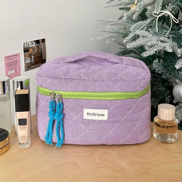 1 pcs sac maquillage carreaux – Image 9