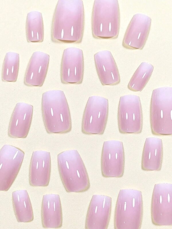 24 pcs ongles courts rose – Image 3