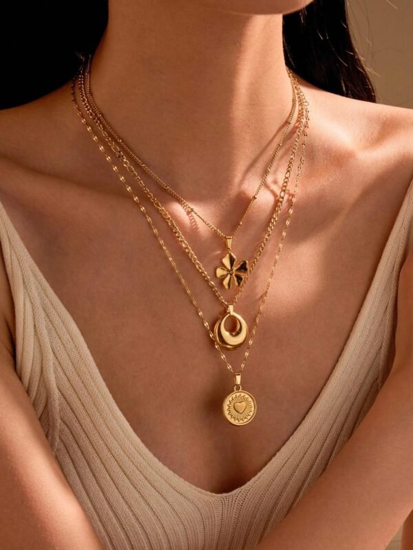 Set 3 Colliers Fleurs Amour – Image 4