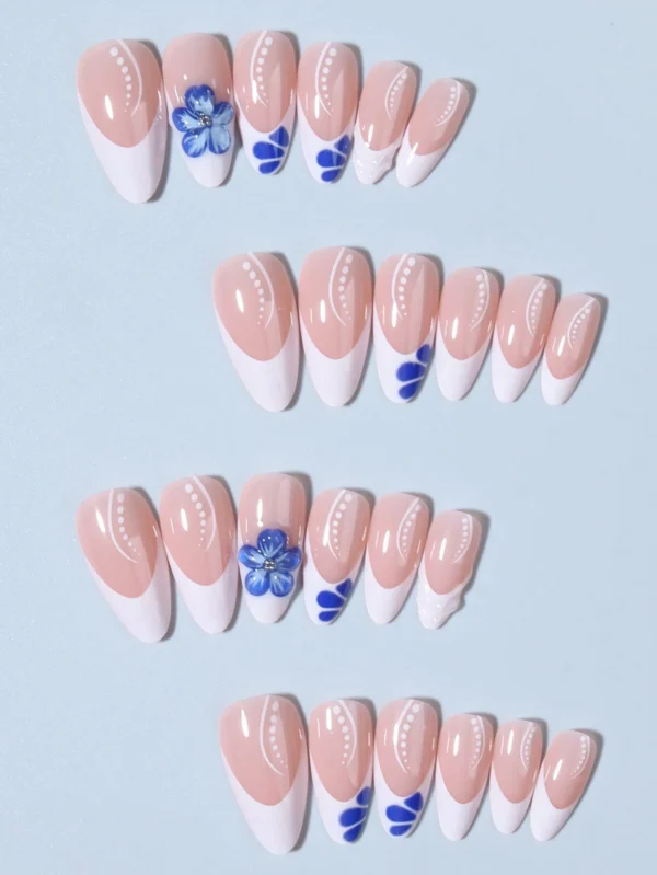 24 pcs ongles amande French 3D gel – Image 3