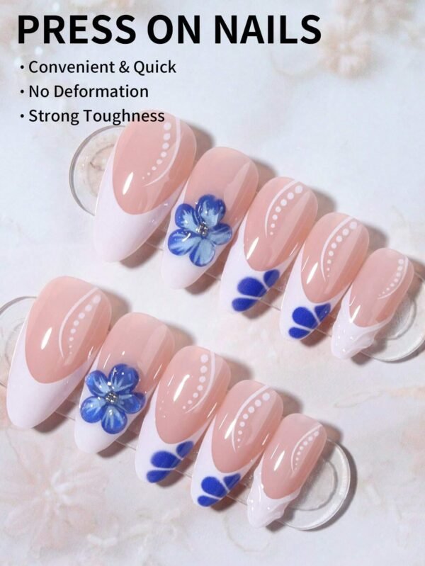 24 pcs ongles amande French 3D gel – Image 2