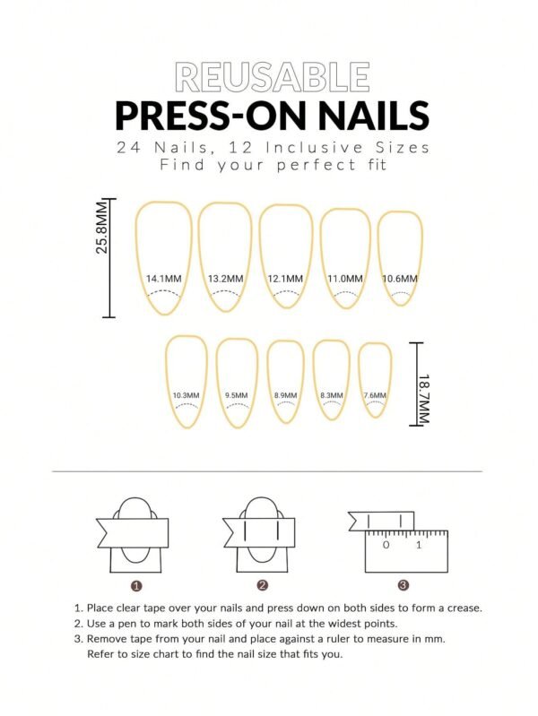 24 pcs ongles amande French 3D gel – Image 5