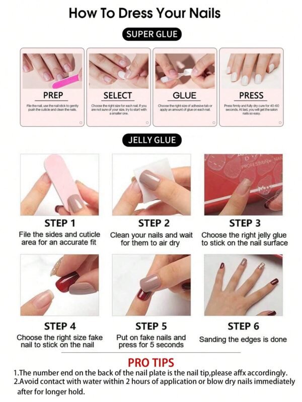 24 pcs ongles amande French 3D gel – Image 6