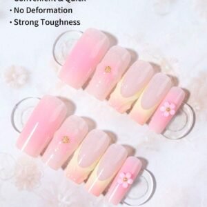 24 pcs ongles carrés fleurs