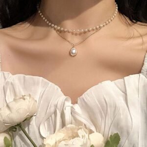 Collier Perle Double Minimaliste