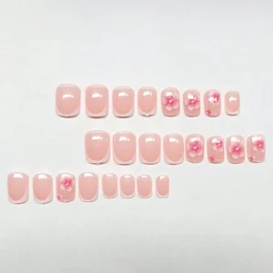 24 pcs stickers ongles floral rose