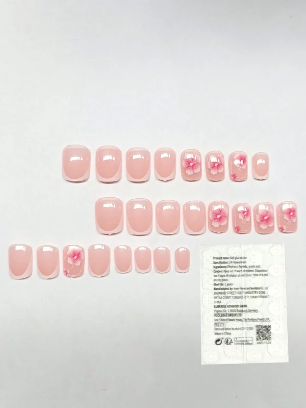 24 pcs stickers ongles floral rose – Image 3