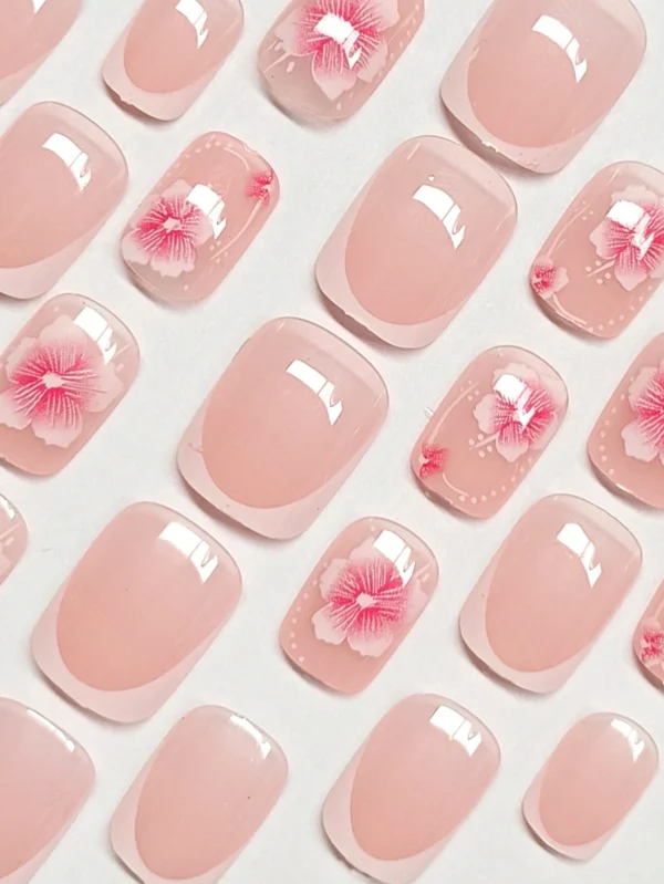 24 pcs stickers ongles floral rose – Image 5