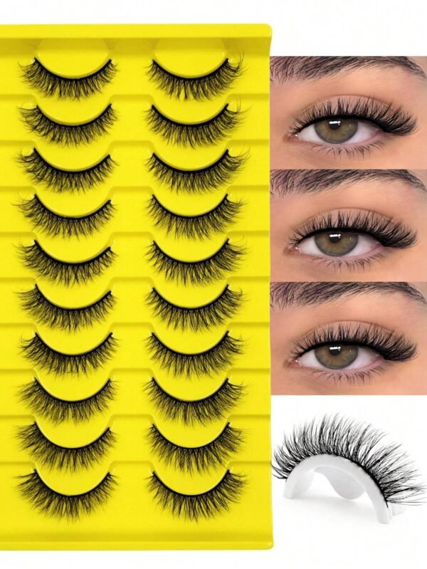10 paires cils vison moelleux