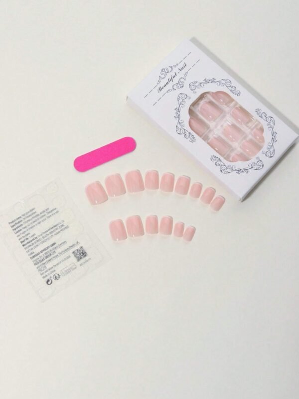 24 pcs ongles carrés French kit – Image 5