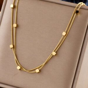 Collier Carré Double Rétro
