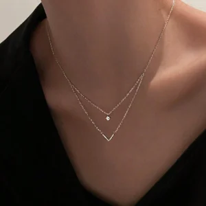 Collier V Zircone Élégant