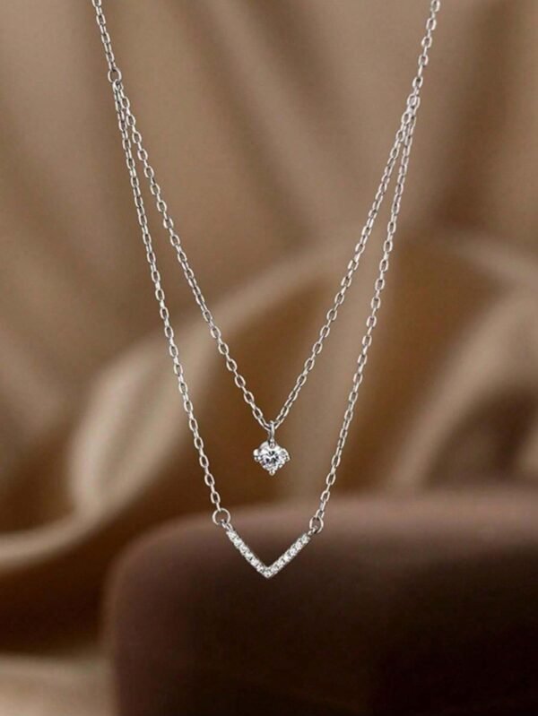 Collier V Zircone Élégant – Image 11