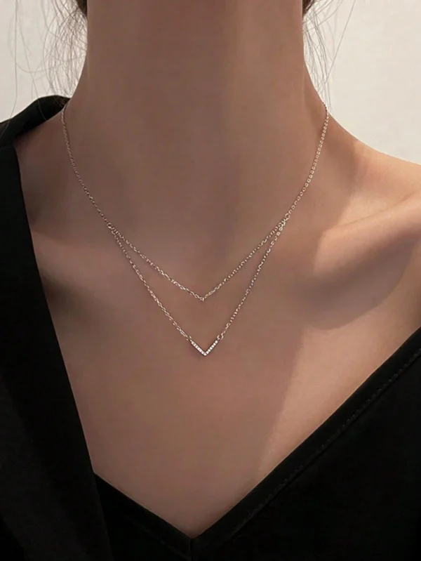 Collier V Zircone Élégant – Image 8
