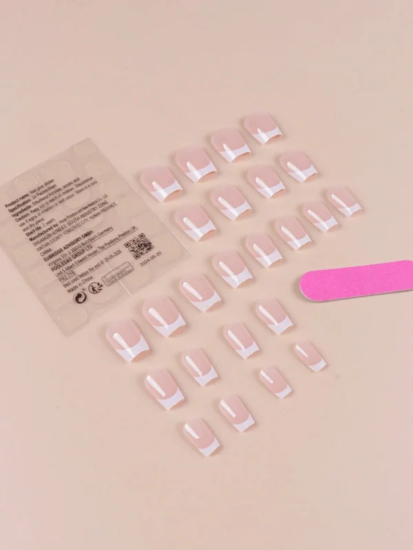 24 pcs ongles courts carrés – Image 3