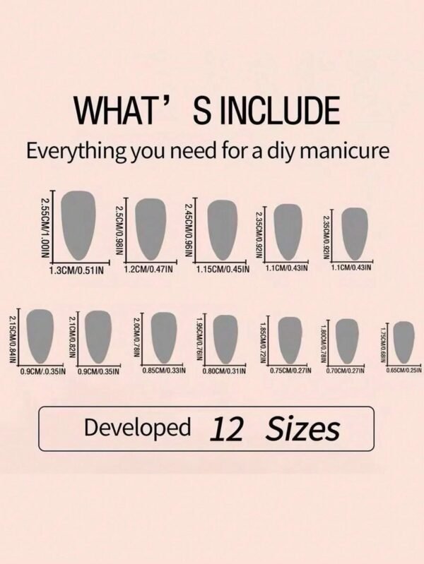 24 pcs ongles amande French blanc – Image 3