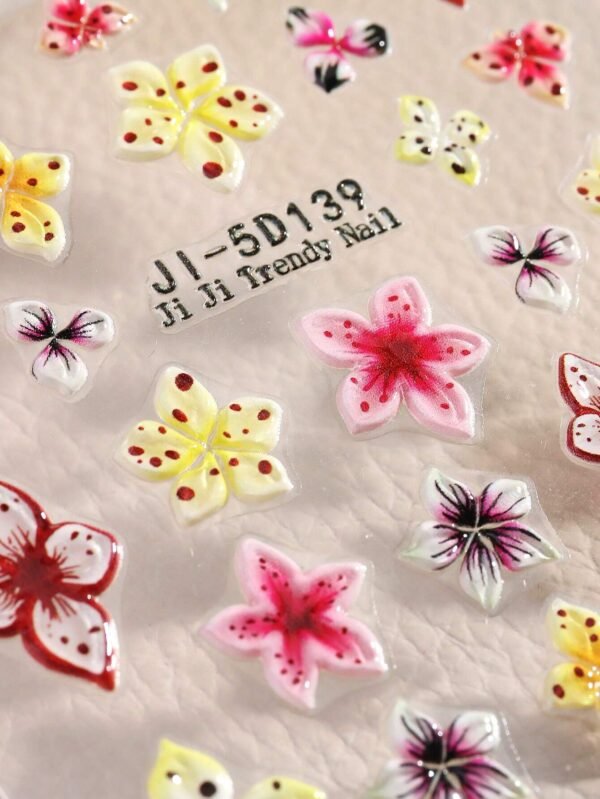 2 pcs Autocollants hibiscus 5D – Image 8