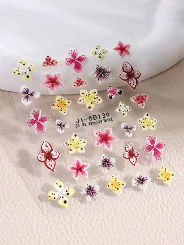 2 pcs Autocollants hibiscus 5D – Image 6