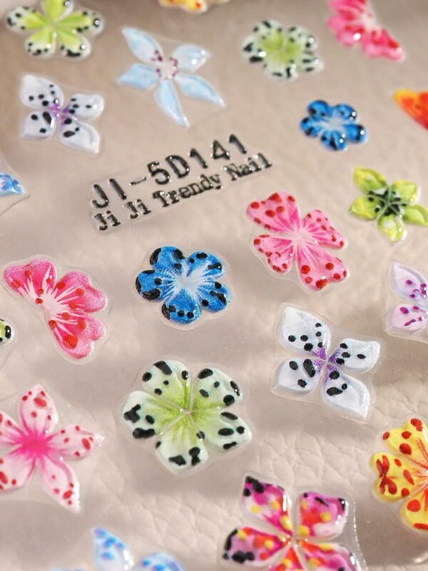 2 pcs Autocollants hibiscus 5D – Image 9