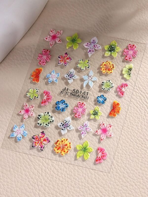 2 pcs Autocollants hibiscus 5D – Image 7