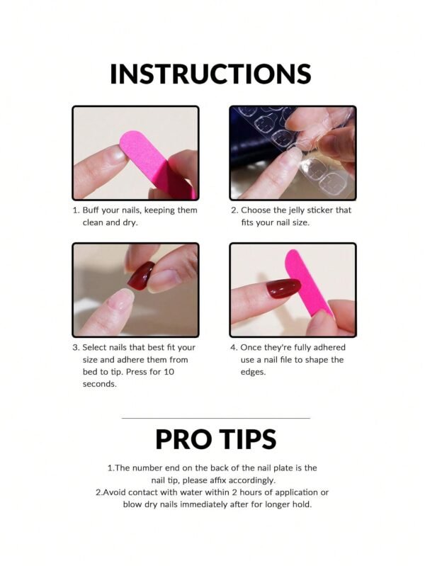 30 pcs ongles amande rouge vintage – Image 4