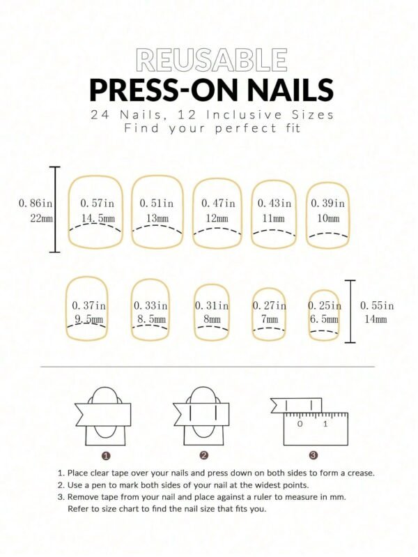 24 pcs ongles carrés mignons – Image 3