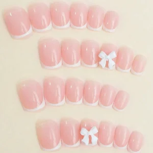 24 pcs ongles carrés mignons