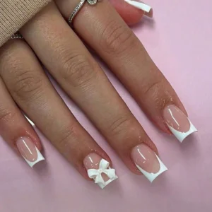 24 pcs ongles carrés mignons