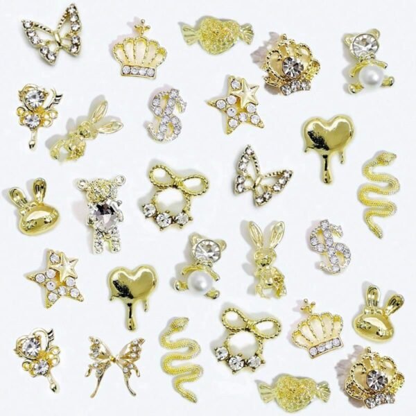 30 pcs Charms zircone dorée – Image 3