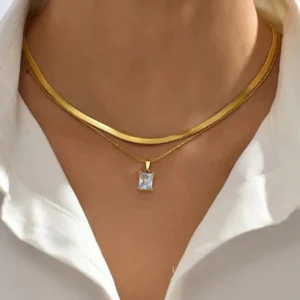 2 Pendentifs Lame Carré