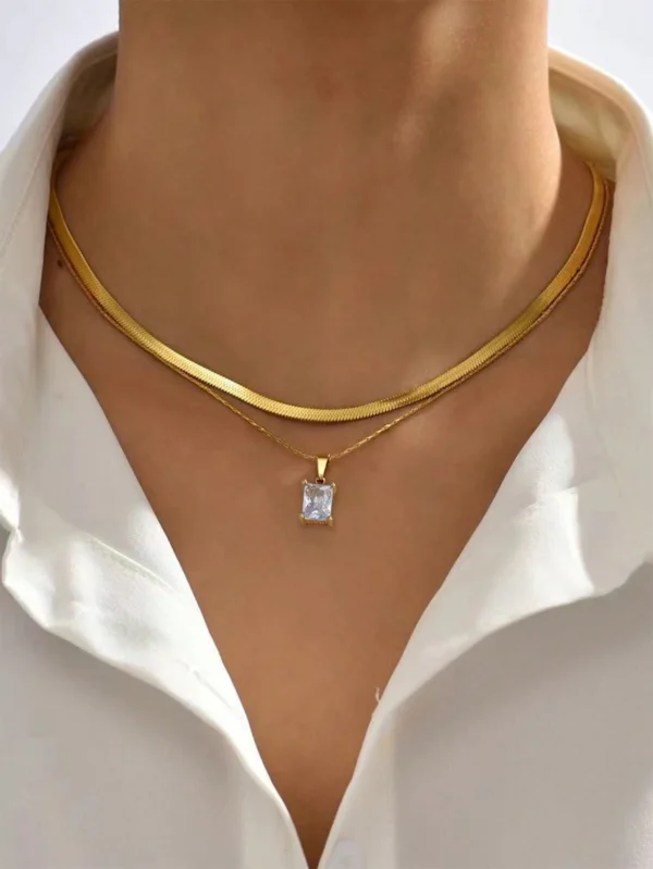2 Pendentifs Lame Carré
