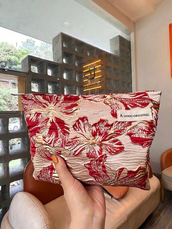 1 pcs sac maquillage imprimé floral – Image 5