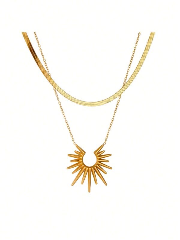 Collier Tournesol Double Vintage – Image 5